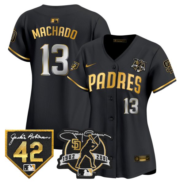 Women's Padres 2024 Tony Gwynn & Robinson Patch Vapor Premier Limited Jersey – All Stitched - Image 2
