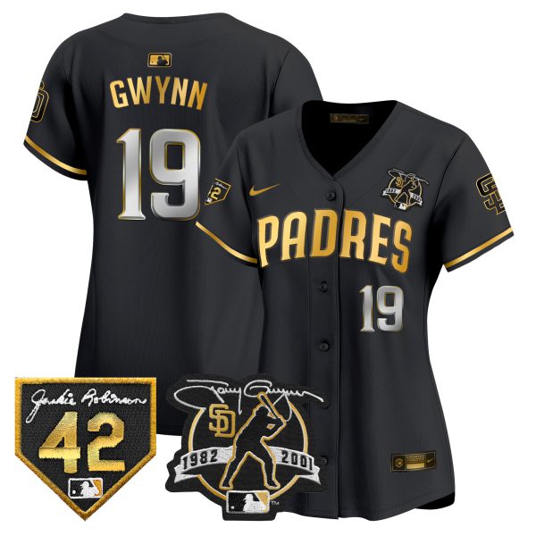 Women's Padres 2024 Tony Gwynn & Robinson Patch Vapor Premier Limited Jersey – All Stitched - Image 6