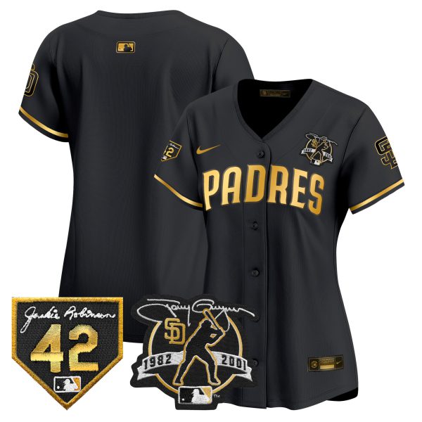 Women's Padres 2024 Tony Gwynn & Robinson Patch Vapor Premier Limited Jersey – All Stitched - Image 7