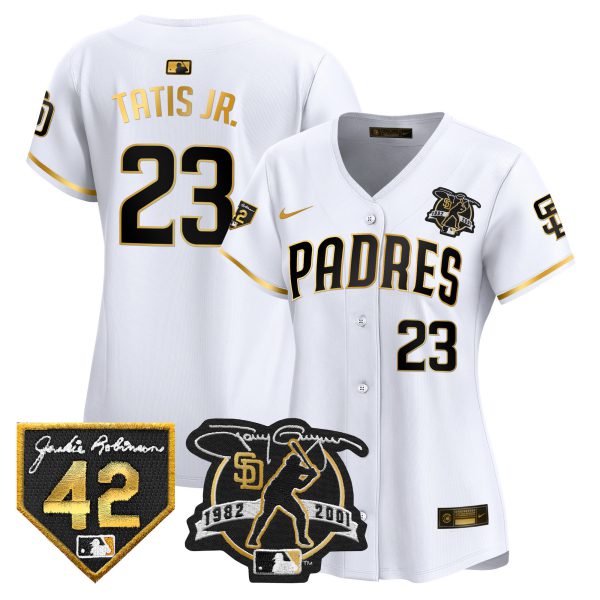 Women's Padres 2024 Tony Gwynn & Robinson Patch Vapor Premier Limited Jersey – All Stitched - Image 8