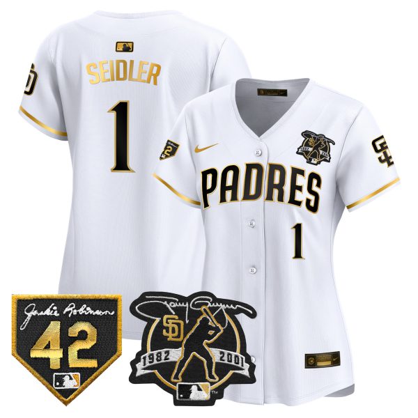 Women's Padres 2024 Tony Gwynn & Robinson Patch Vapor Premier Limited Jersey – All Stitched - Image 10