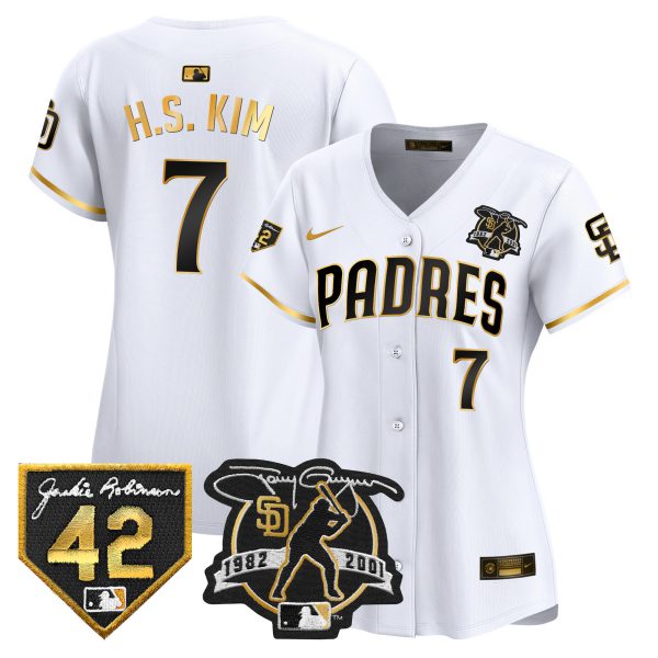 Women's Padres 2024 Tony Gwynn & Robinson Patch Vapor Premier Limited Jersey – All Stitched - Image 11