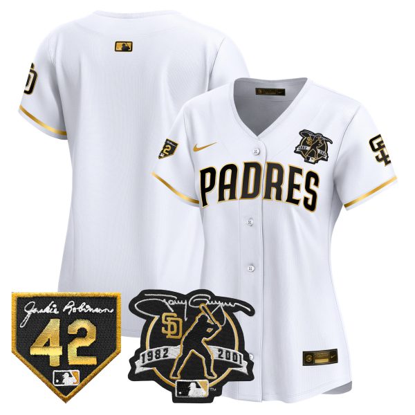 Women's Padres 2024 Tony Gwynn & Robinson Patch Vapor Premier Limited Jersey – All Stitched - Image 14