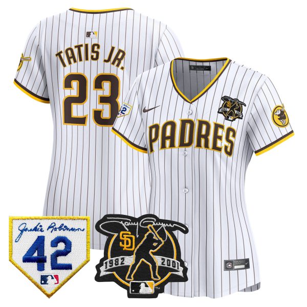 Women's Padres 2024 Tony Gwynn & Robinson Patch Vapor Premier Limited Jersey – All Stitched - Image 15