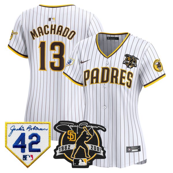Women's Padres 2024 Tony Gwynn & Robinson Patch Vapor Premier Limited Jersey – All Stitched - Image 16