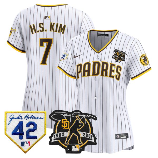 Women's Padres 2024 Tony Gwynn & Robinson Patch Vapor Premier Limited Jersey – All Stitched - Image 18