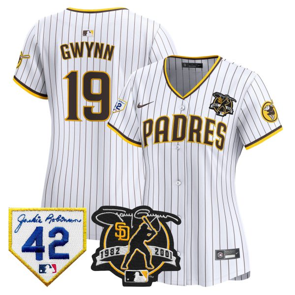 Women's Padres 2024 Tony Gwynn & Robinson Patch Vapor Premier Limited Jersey – All Stitched - Image 20