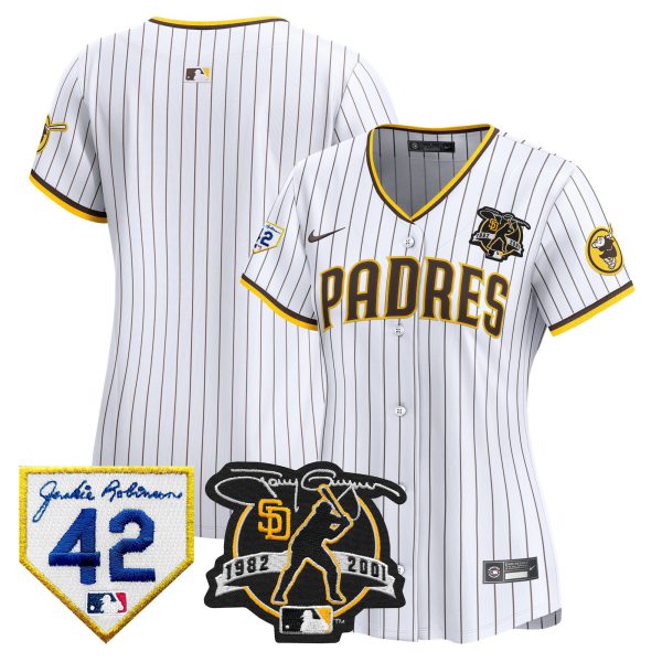 Women's Padres 2024 Tony Gwynn & Robinson Patch Vapor Premier Limited Jersey – All Stitched - Image 21