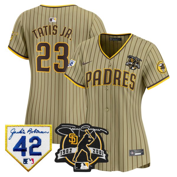 Women's Padres 2024 Tony Gwynn & Robinson Patch Vapor Premier Limited Jersey – All Stitched - Image 22
