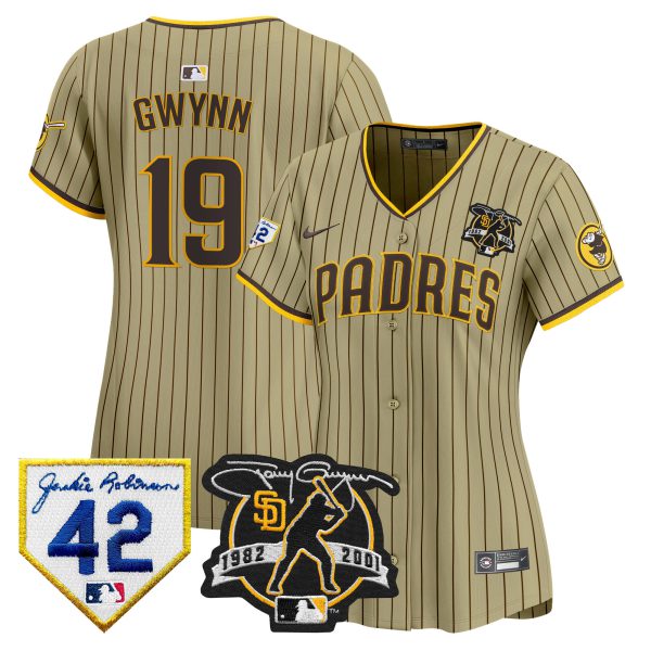 Women's Padres 2024 Tony Gwynn & Robinson Patch Vapor Premier Limited Jersey – All Stitched - Image 27