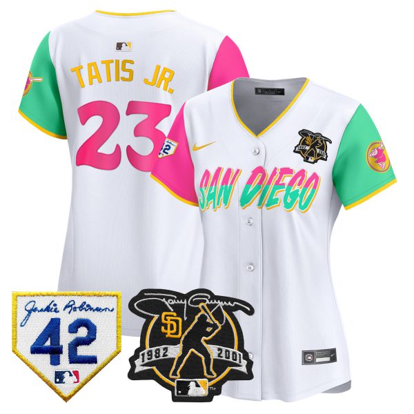 Women's Padres 2024 Tony Gwynn & Robinson Patch Vapor Premier Limited Jersey – All Stitched - Image 29