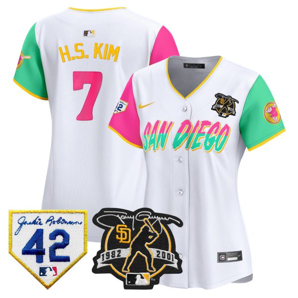 Women's Padres 2024 Tony Gwynn & Robinson Patch Vapor Premier Limited Jersey – All Stitched - Image 32