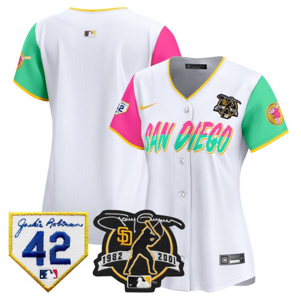 Women's Padres 2024 Tony Gwynn & Robinson Patch Vapor Premier Limited Jersey – All Stitched - Image 35