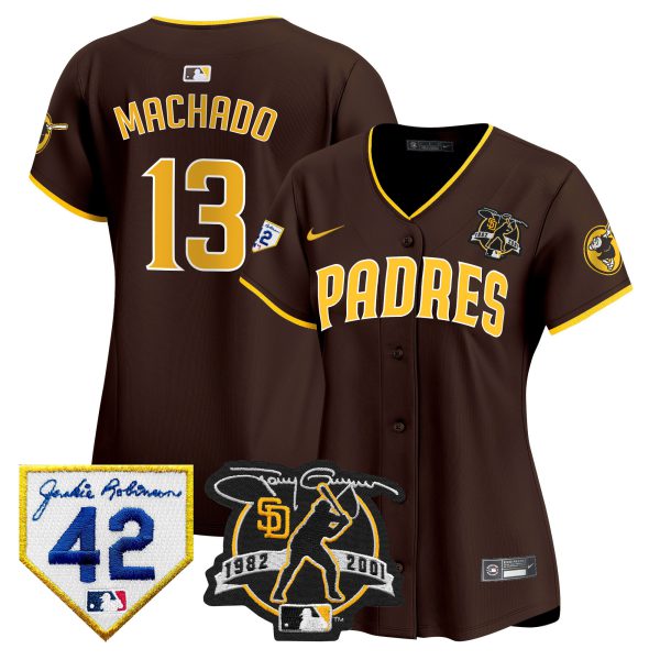 Women's Padres 2024 Tony Gwynn & Robinson Patch Vapor Premier Limited Jersey – All Stitched - Image 37