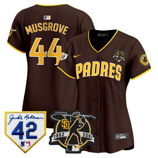 Women's Padres 2024 Tony Gwynn & Robinson Patch Vapor Premier Limited Jersey – All Stitched - Image 40