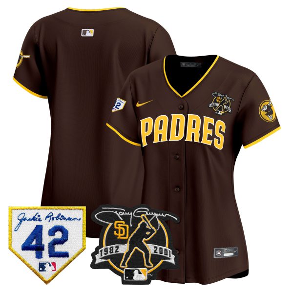 Women's Padres 2024 Tony Gwynn & Robinson Patch Vapor Premier Limited Jersey – All Stitched - Image 42