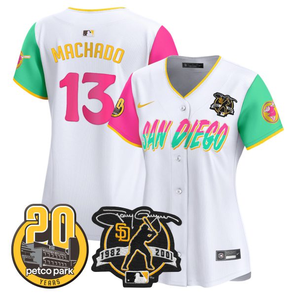 Women's Padres Tony Gwynn & Petco Park 20th Patch Vapor Premier Limited Jersey – All Stitched - Image 30