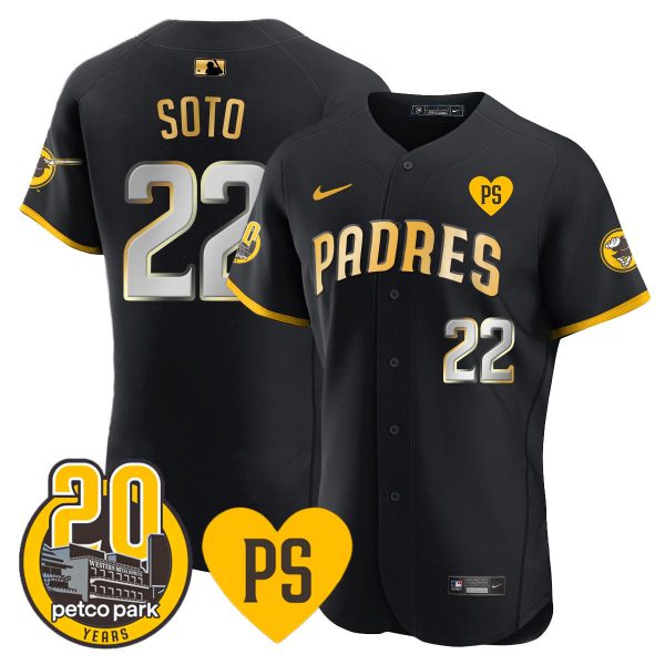 Men's Padres “For Peter” & Petco Park 20th Patch Vapor Premier Elite Jersey - All Stitched - Image 5