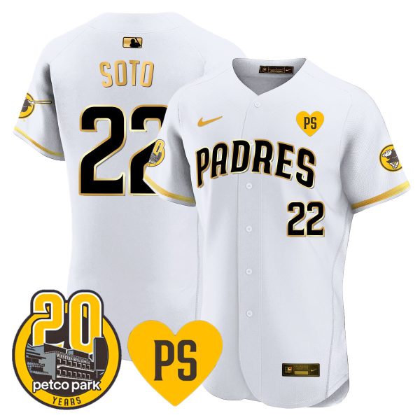 Men's Padres “For Peter” & Petco Park 20th Patch Vapor Premier Elite Jersey - All Stitched - Image 11