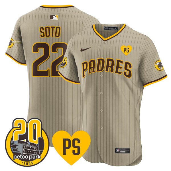 Men's Padres “For Peter” & Petco Park 20th Patch Vapor Premier Elite Jersey - All Stitched - Image 23