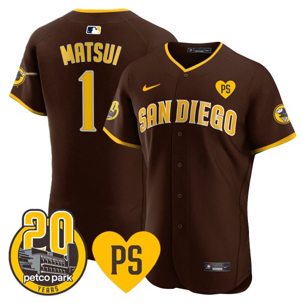 Men's Padres “For Peter” & Petco Park 20th Patch Vapor Premier Elite Jersey - All Stitched - Image 34