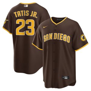 Fernando Tatis Jr. San Diego Padres Cool Base Brown Jersey - All Stitched