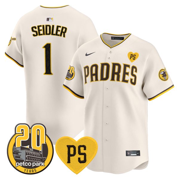 Men's Padres “For Peter” & Petco Park 20th Patch Vapor Premier Limited Jersey V2 – All Stitched - Image 3