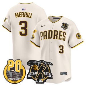 Jackson Merrill San Diego Padres Cream Jersey - All Stitched