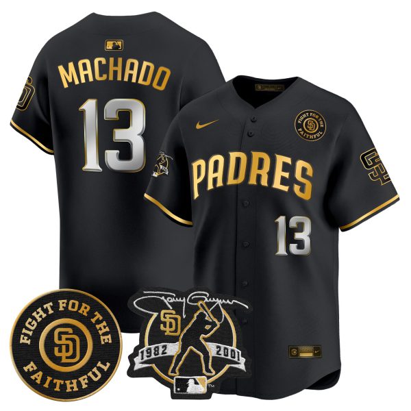 Men's Padres Tony Gwynn & Faithful Patch Vapor Premier Limited Jersey – All Stitched - Image 2