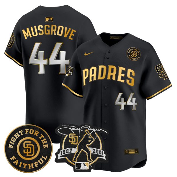 Men's Padres Tony Gwynn & Faithful Patch Vapor Premier Limited Jersey – All Stitched - Image 5