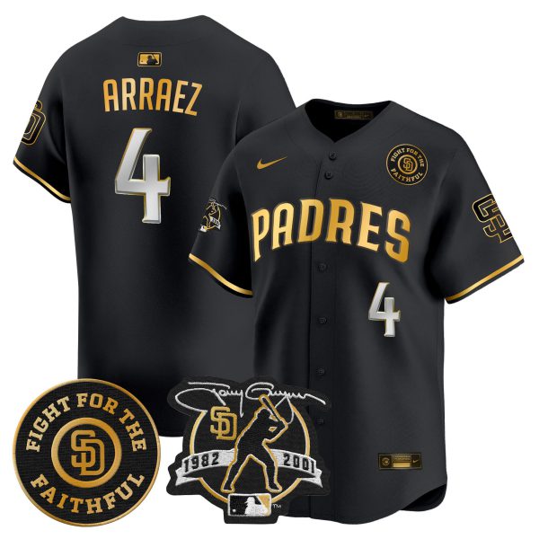 Men's Padres Tony Gwynn & Faithful Patch Vapor Premier Limited Jersey – All Stitched - Image 7