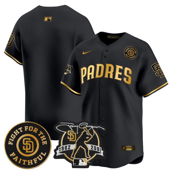 Men's Padres Tony Gwynn & Faithful Patch Vapor Premier Limited Jersey – All Stitched - Image 9