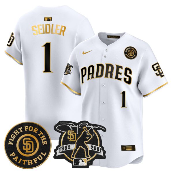Men's Padres Tony Gwynn & Faithful Patch Vapor Premier Limited Jersey – All Stitched - Image 12