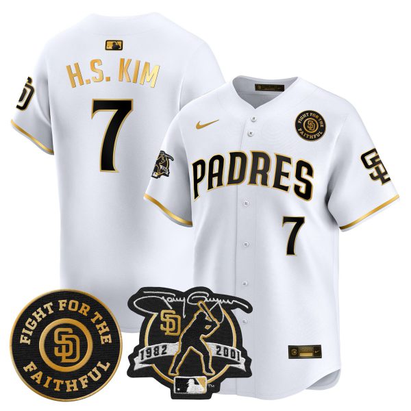 Men's Padres Tony Gwynn & Faithful Patch Vapor Premier Limited Jersey – All Stitched - Image 13
