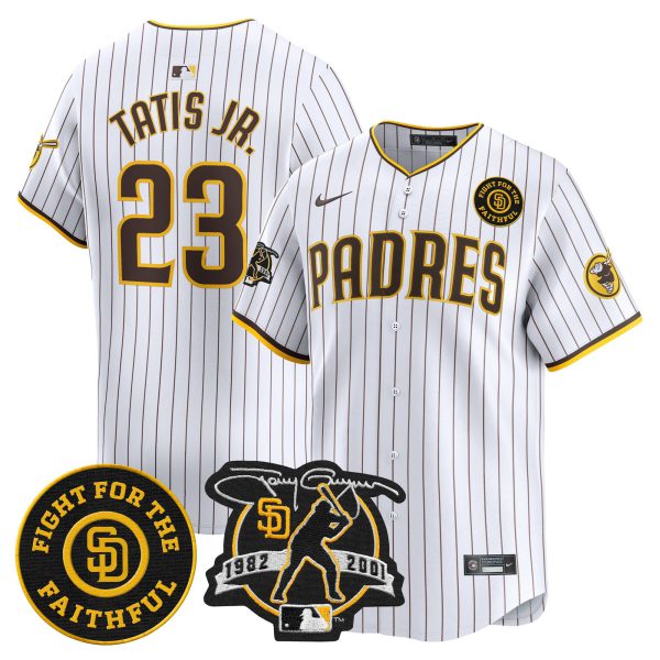 Men's Padres Tony Gwynn & Faithful Patch Vapor Premier Limited Jersey – All Stitched - Image 19
