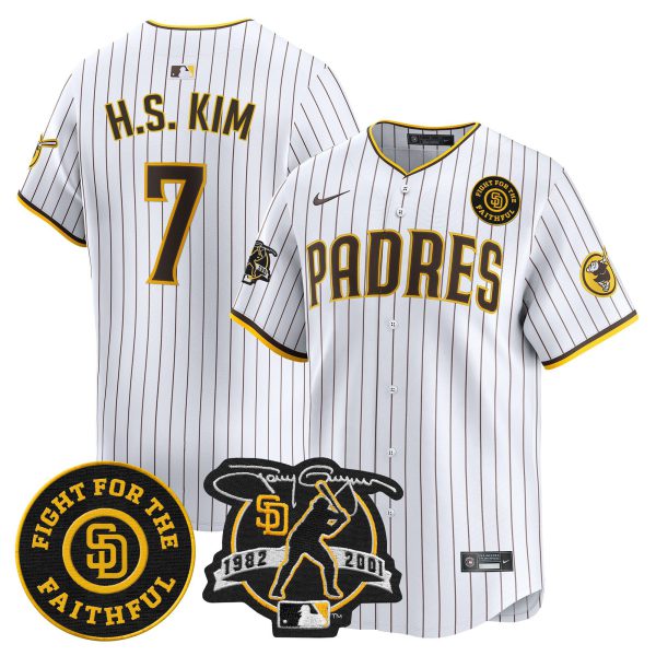 Men's Padres Tony Gwynn & Faithful Patch Vapor Premier Limited Jersey – All Stitched - Image 22