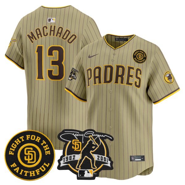 Men's Padres Tony Gwynn & Faithful Patch Vapor Premier Limited Jersey – All Stitched - Image 29