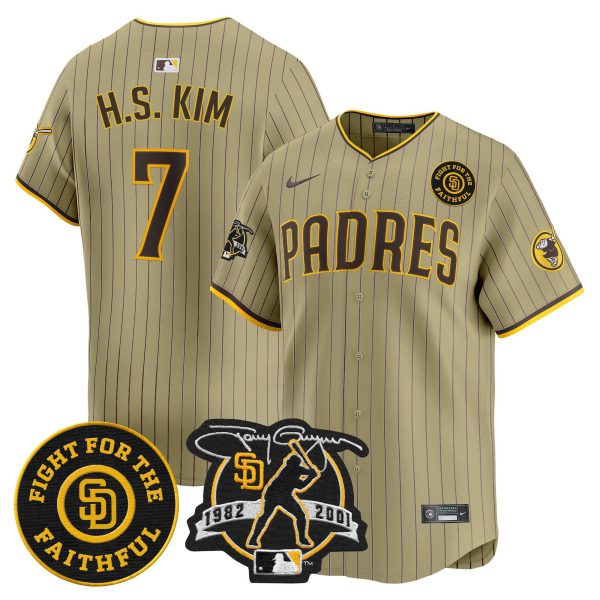 Men's Padres Tony Gwynn & Faithful Patch Vapor Premier Limited Jersey – All Stitched - Image 31