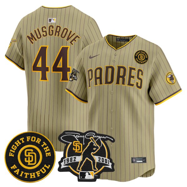 Men's Padres Tony Gwynn & Faithful Patch Vapor Premier Limited Jersey – All Stitched - Image 32