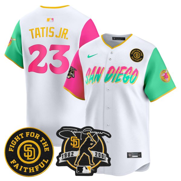 Men's Padres Tony Gwynn & Faithful Patch Vapor Premier Limited Jersey – All Stitched - Image 37