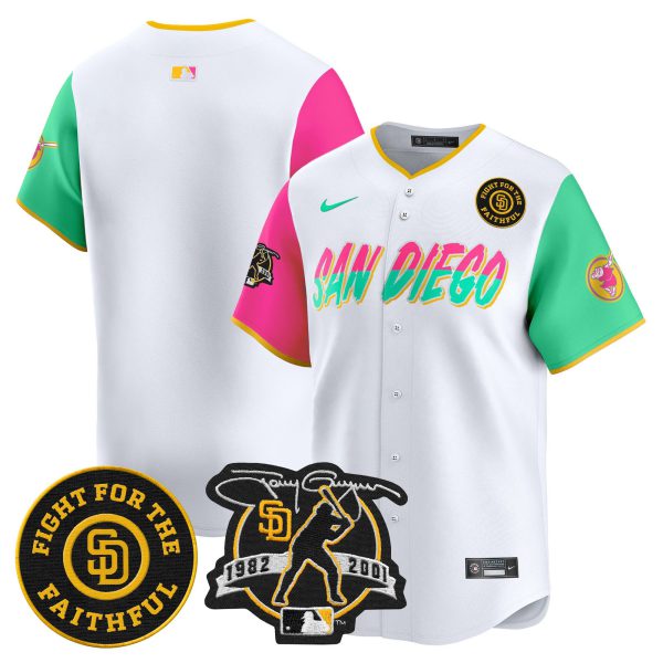 Men's Padres Tony Gwynn & Faithful Patch Vapor Premier Limited Jersey – All Stitched - Image 45