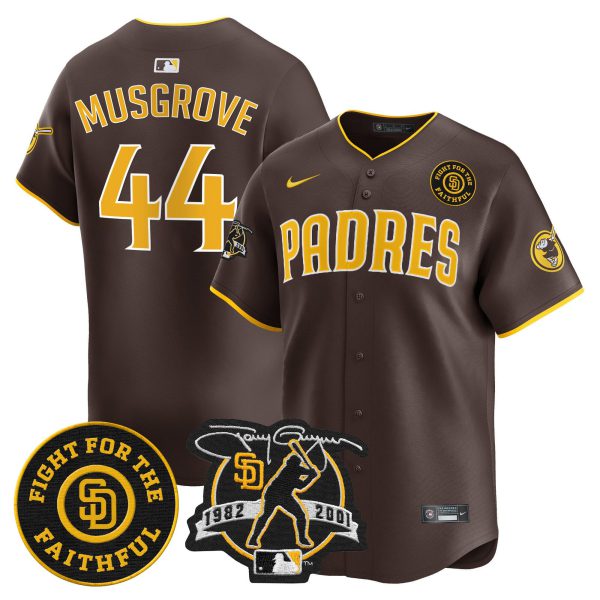Men's Padres Tony Gwynn & Faithful Patch Vapor Premier Limited Jersey – All Stitched - Image 50