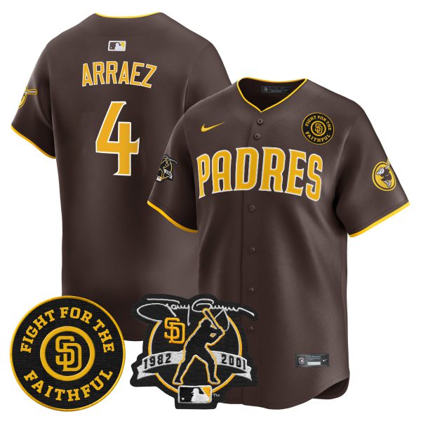 Men's Padres Tony Gwynn & Faithful Patch Vapor Premier Limited Jersey – All Stitched - Image 52