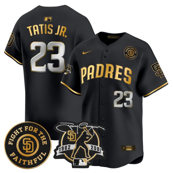 Men's Padres Tony Gwynn & Faithful Patch Vapor Premier Limited Jersey – All Stitched