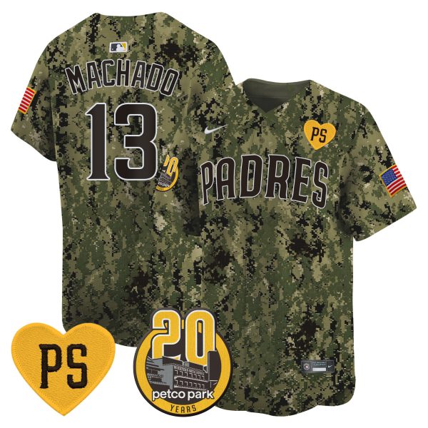 Men's Padres “For Peter” & Petco Park 20th Patch USMC Vapor Premier Limited Jersey – All Stitched - Image 2
