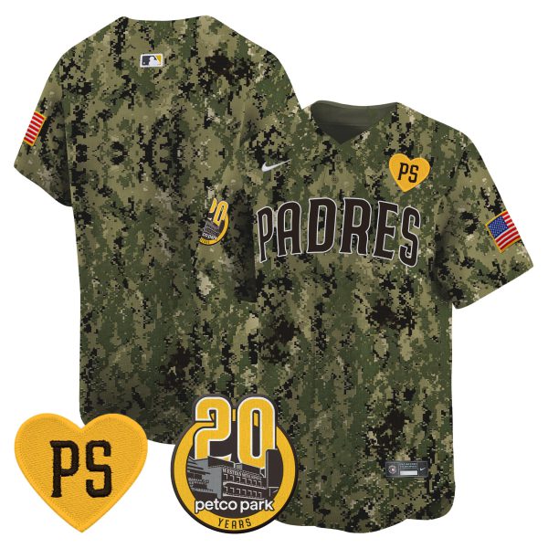 Men's Padres “For Peter” & Petco Park 20th Patch USMC Vapor Premier Limited Jersey – All Stitched - Image 7