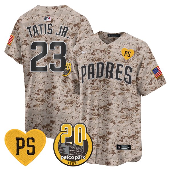 Men's Padres “For Peter” & Petco Park 20th Patch USMC Vapor Premier Limited Jersey – All Stitched - Image 8