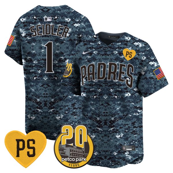 Men's Padres “For Peter” & Petco Park 20th Patch USMC Vapor Premier Limited Jersey – All Stitched - Image 17