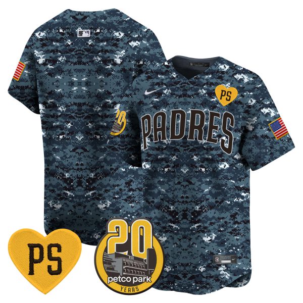 Men's Padres “For Peter” & Petco Park 20th Patch USMC Vapor Premier Limited Jersey – All Stitched - Image 21