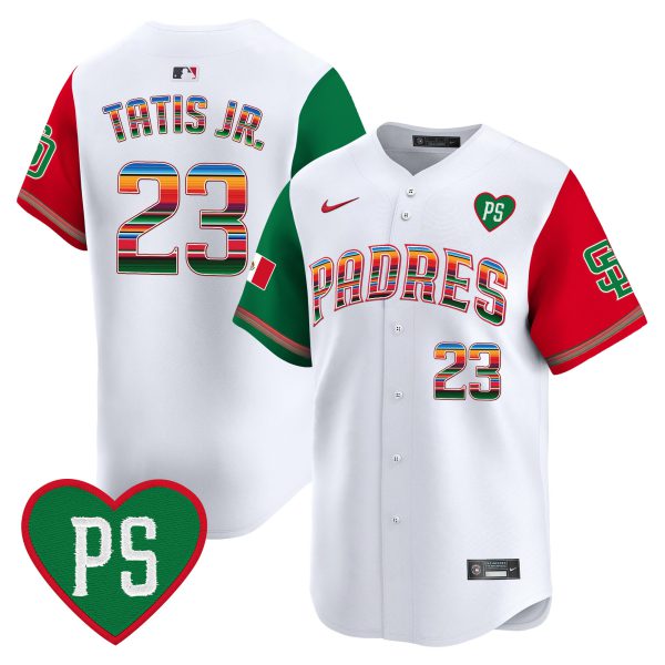 Men's Padres Mexico “For Peter” Patch Vapor Premier Limited Jersey – All Stitched - Image 41
